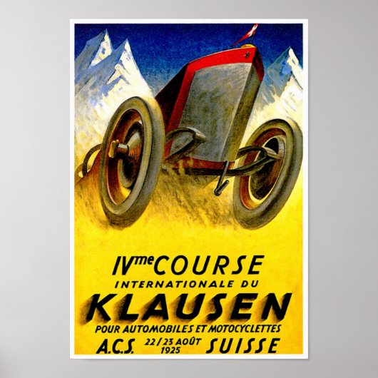Klausen Race ~  Automobile Ad Poster (Voorkant)