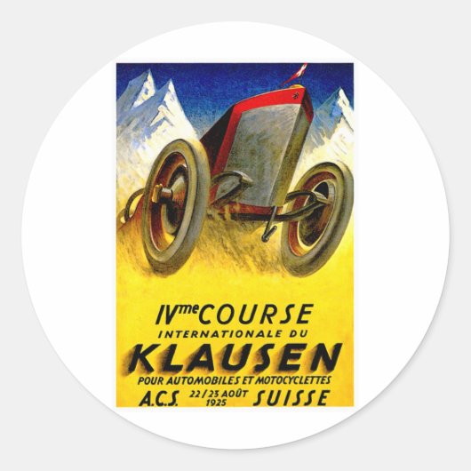 Klausen Race ~ Automobile Ad Ronde Sticker (Voorkant)