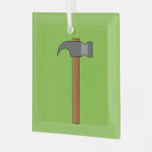 Klauw Hammer Cartoon Glas Ornament (Voorkant links)