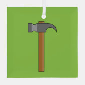 Klauw Hammer Cartoon Glas Ornament (Achterkant)