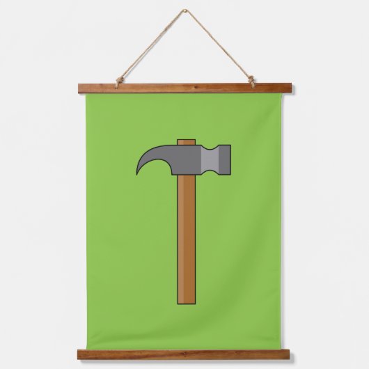 Klauw Hammer Cartoon Hangend Wandkleed (Voorkant)
