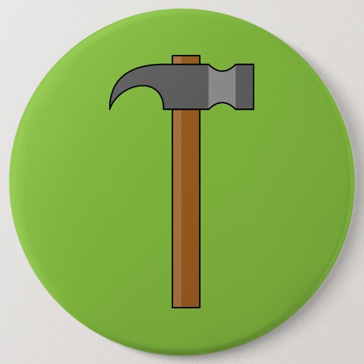 Klauw Hammer Cartoon Ronde Button 6,0 Cm (Voorkant)