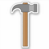 Klauw Hammer Cartoon Sticker (Voorkant)