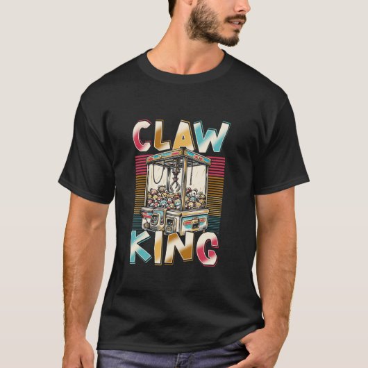 Klauw Machine Kraan Spel Klauw Koning Lange Mouw T T-shirt (Voorkant)