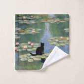 Klauw Monet Water Lelies Kat Vijver Bad Handdoek (Wasdoekje)