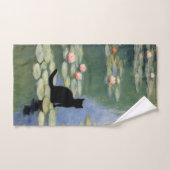 Klauw Monet Water Lelies Kat Vijver Bad Handdoek (Handdoek)