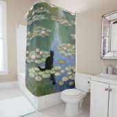 Klauw Monet Water Lelies Kat Vijver Douchegordijn (In situ)