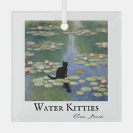 Klauw Monet Water Lelies Kat Vijver Kerstmis Glas Ornament