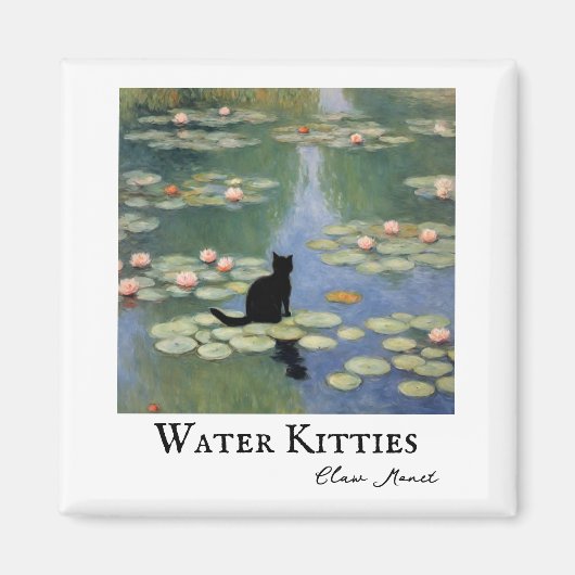 Klauw Monet Water Lelies Kat Vijver Magneet (Voorkant)
