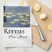 Klauw Monet Water Lelies Kat Vijver Theedoek (Quarter Fold)