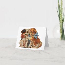 klauw Valentijnse Puppy Love van twee honden Feestdagen Kaart