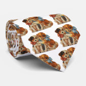  klauw Valentijnse Puppy Love van twee honden Stropdas (Opgerold)