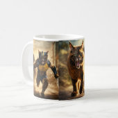 Klauwen en koffie: Cat Wolverine Print Mok (Voorkant links)