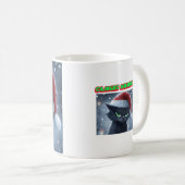'Klauwen Humbug' Mopperende Kerstkat Koffiekop Koffiemok (Voorkant rechts)