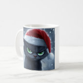 'Klauwen Humbug' Mopperende Kerstkat Koffiekop Koffiemok (Voorkant links)