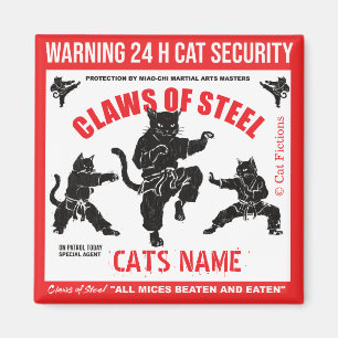 Klauwen van Staal Gepersonaliseerde Kattenbeveilig Magneet