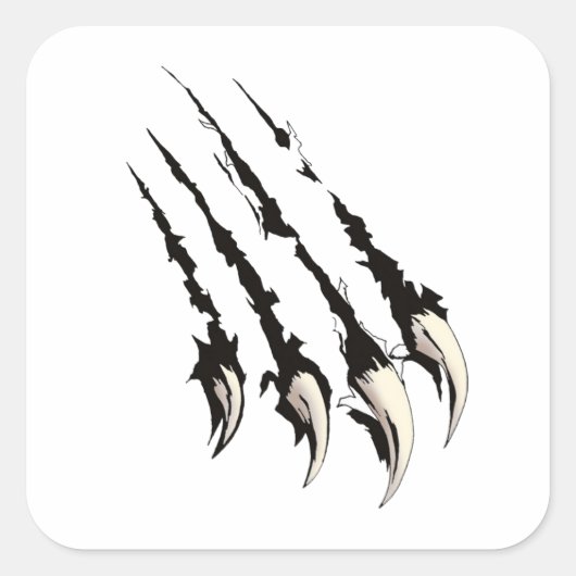 Klauwkras - mysterieus dier vierkante sticker (Voorkant)