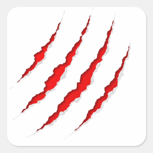 Klauwkras - mysterieus dier vierkante sticker (Voorkant)