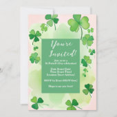 Klaver Achtergrond St. Patrick's Dag Kaart (Voorkant)