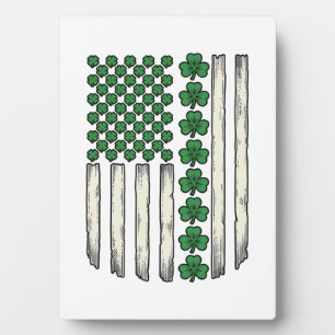 Klaver Amerikaanse Vlag Vintage Vector Ontwerp_1 Fotoplaat