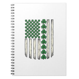 Klaver Amerikaanse Vlag Vintage Vector Ontwerp_1 Notitieboek
