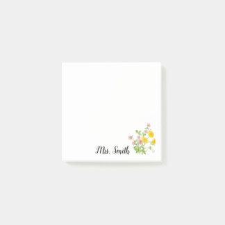 Klaver bloem boeket monogram leraar post-it® notes