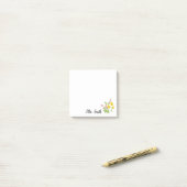 Klaver bloem boeket monogram leraar post-it® notes (Op bureau)