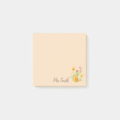 Klaver bloem boeket monogram leraar post-it® notes (Voorkant)