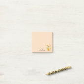 Klaver bloem boeket monogram leraar post-it® notes (Op bureau)