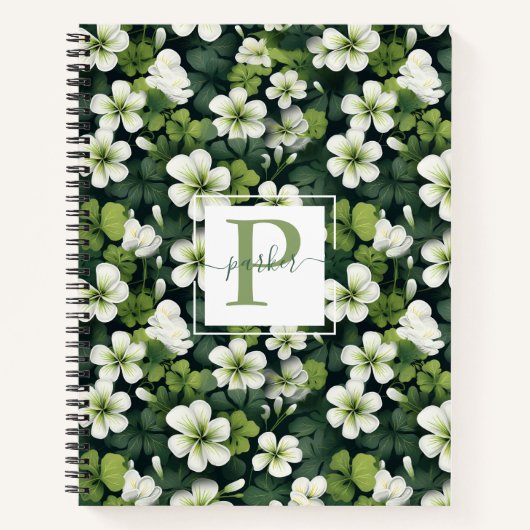Klaver Bloemen Monogram Notitieboek (Voorkant)