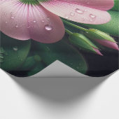 Klaver Bloemen Roze en Groene Oxalis Cadeaupapier (Hoek)