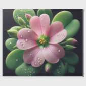 Klaver Bloemen Roze en Groene Oxalis Cadeaupapier (Vlak)