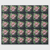 Klaver Bloemen Roze en Groene Oxalis Cadeaupapier (Vlak)