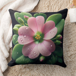 Klaver Bloemen Roze en Groene Oxalis Kussen