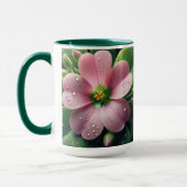 Klaver Bloemen Roze en Groene Oxalis Mok (Links)