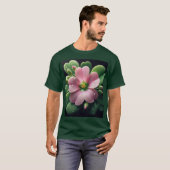Klaver Bloemen Roze en Groene Oxalis T-shirt (Voorkant volledig)