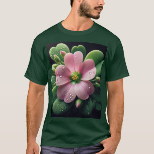 Klaver Bloemen Roze en Groene Oxalis T-shirt