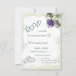 Klaver Bloesem Aquarel Bloemen RSVP Kaartje
