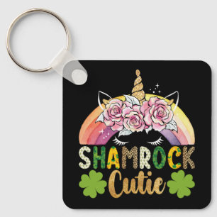 Klaver Cute Eenhoorn Regenboog St. Patrick's Dag Sleutelhanger