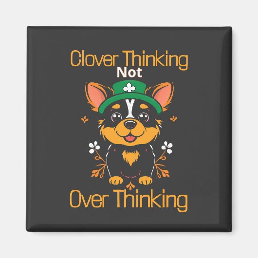 Klaver Denkende Hond Magneet (Voorkant)