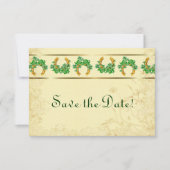 Klaver en Gouden Ierse Bewaar de Datum Save The Date (Voorkant)