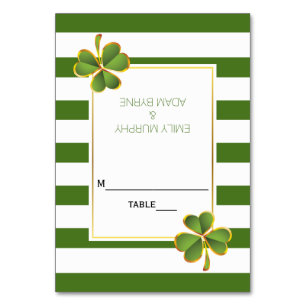Klaver en groene strepen Ierse bruiloft escort kaa Kaart