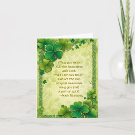 Klaver en Ierse zegen St. Patrick's Day Feestdagen Kaart