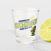 Klaver en kattenkwaad St. Patrick's Dag Shot Glas (Voorkant)