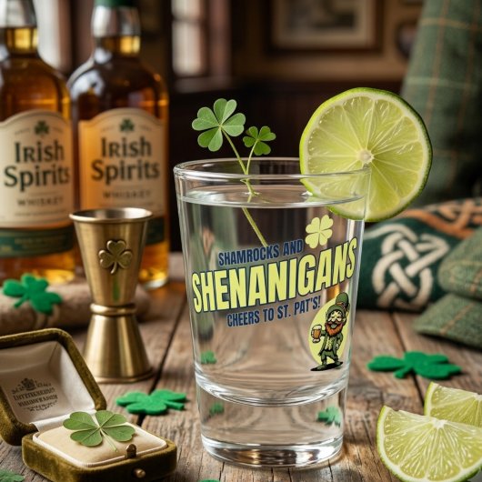 Klaver en kattenkwaad St. Patrick's Dag Shot Glas