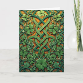 Klaver en Keltische knopen St. Patrick's Day Feestdagen Kaart
