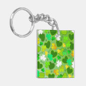 Klaver en St. Patrick's Day Hartjes Sleutelhanger (Voorkant Links)