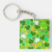 Klaver en St. Patrick's Day Hartjes Sleutelhanger (Voorkant)