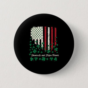 Klaver en Strepen Voor Altijd - Patriottisch Iers- Ronde Button 5,7 Cm