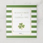 Klaver, groene strepen Ierse bruiloft gevouwen esc Plaatskaartje (Buitenkant ongevouwen)